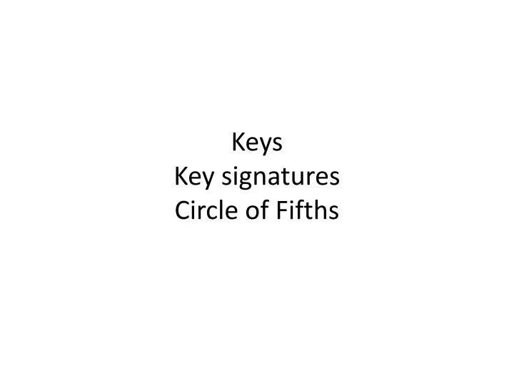 keys key signatures circle of fifths