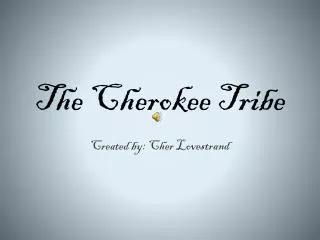 The Cherokee Tribe