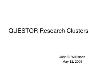 QUESTOR Research Clusters