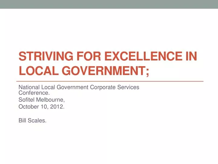 striving for excellence in local government