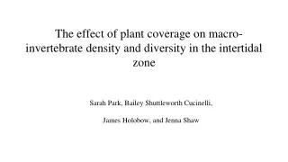 The effect of plant coverage on macro-invertebrate density and diversity in the intertidal zone