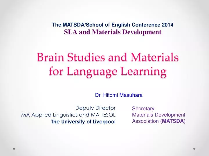 brain studies and materials for language learning