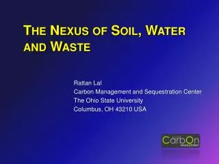 The Nexus of Soil, Water and Waste