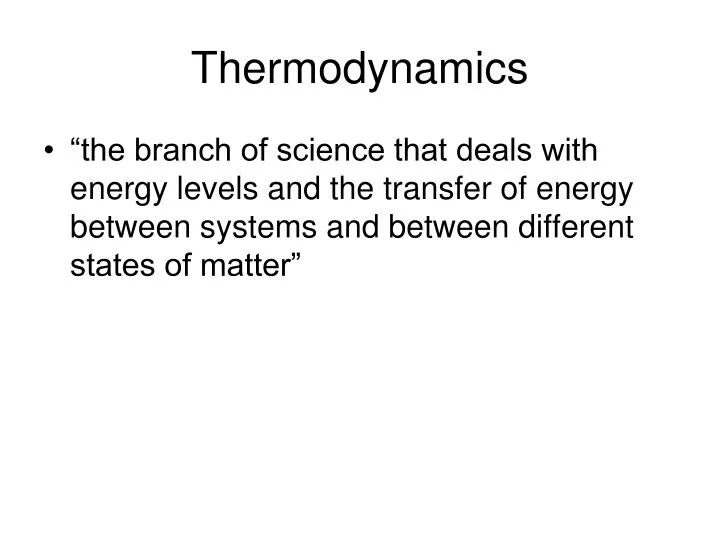 thermodynamics