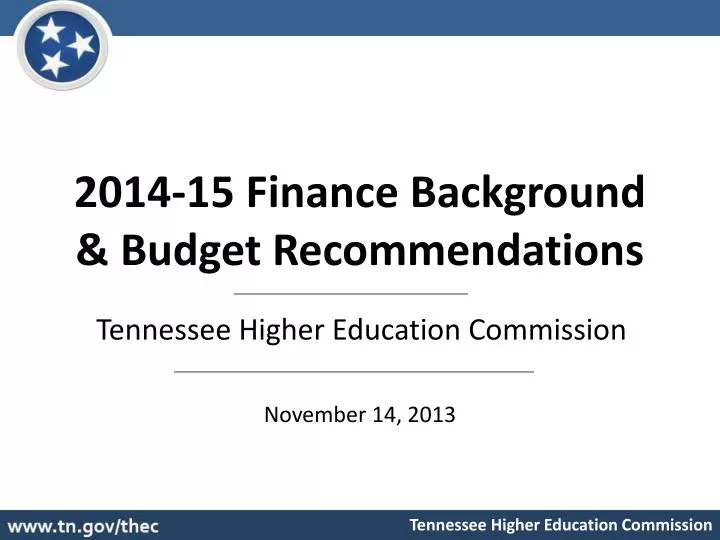 2014 15 finance background budget recommendations