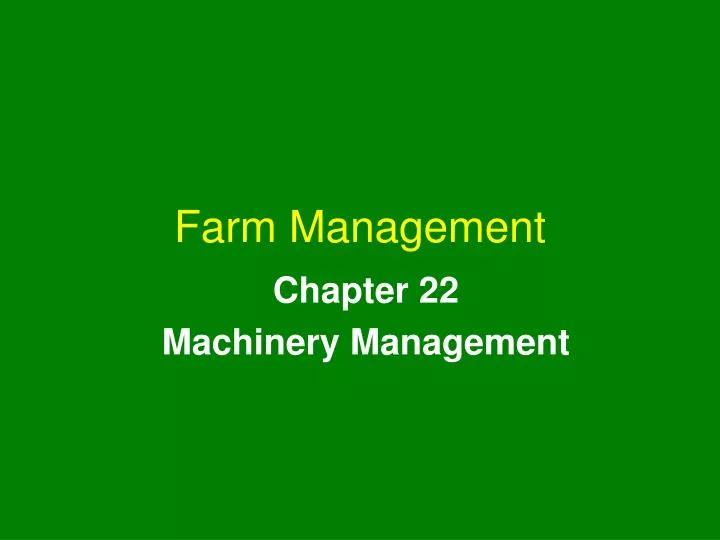 farm management