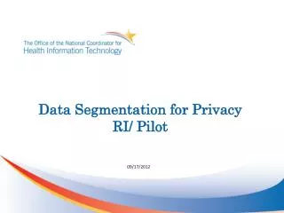 Data Segmentation for Privacy RI/ Pilot