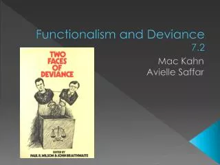 Functionalism and Deviance 7.2