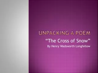 unpacking a poem
