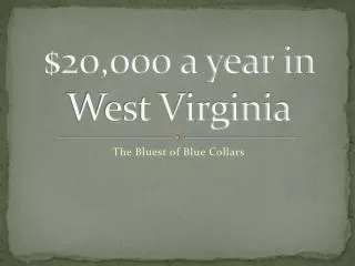 $20,000 a year in West Virginia