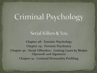 criminal psychology serial killers you