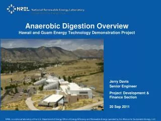 Anaerobic Digestion Overview Hawaii and Guam Energy Technology Demonstration Project