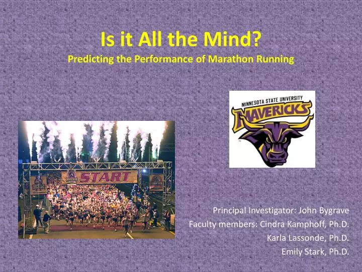is it all the mind predicting the performance of marathon running