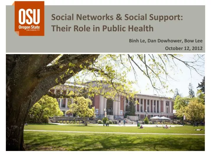 social networks social support their role in public health