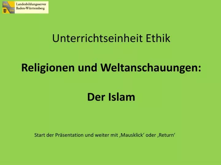 unterrichtseinheit ethik religionen und weltanschauungen der islam