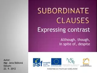 Subordinate clauses