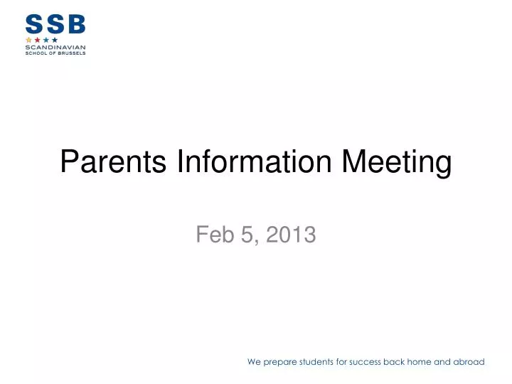 parents information meeting