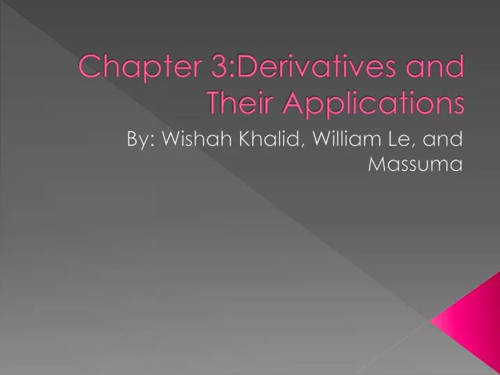 chapter 3 derivatives and their applications