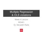 Multiple Regression &amp; OLS violations - slide 1