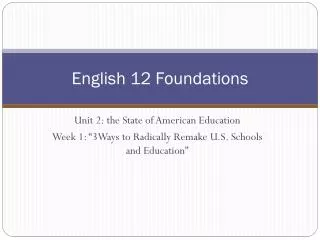 English 12 Foundations