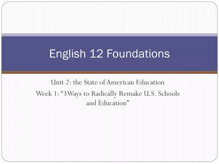 english 12 foundations