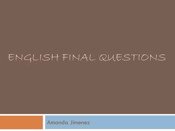 english final questions