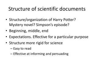 Structure of scientific documents