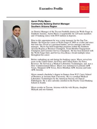 Aaron Philip Myers Community Banking District Manager Southern Arizona Region