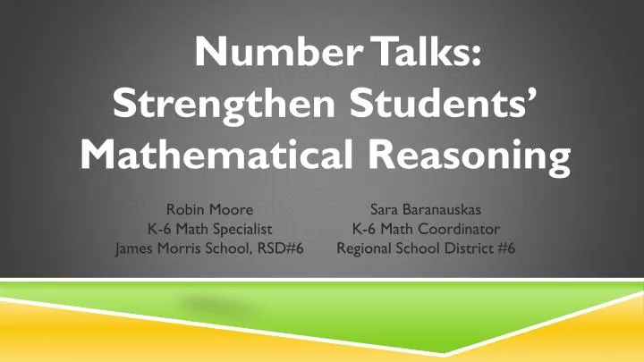 number talks strengthen students mathematical reasoning