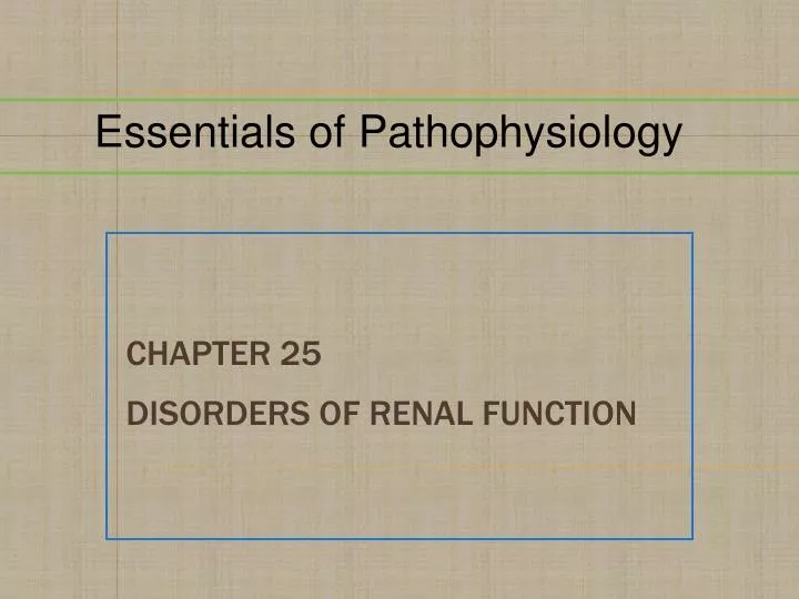 chapter 25 disorders of renal function