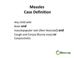 Measles Case Definition