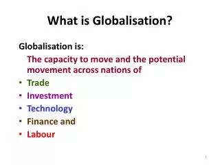 What is Globalisation?