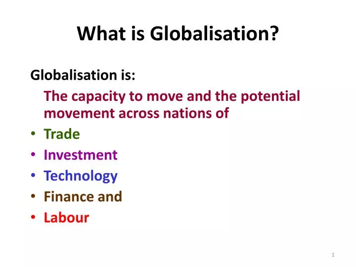 what is globalisation