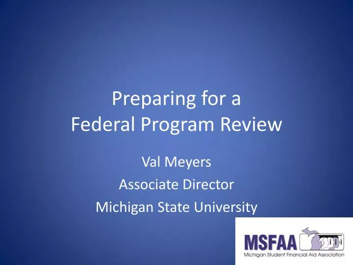 preparing for a federal program review