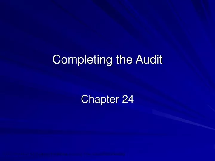 completing the audit