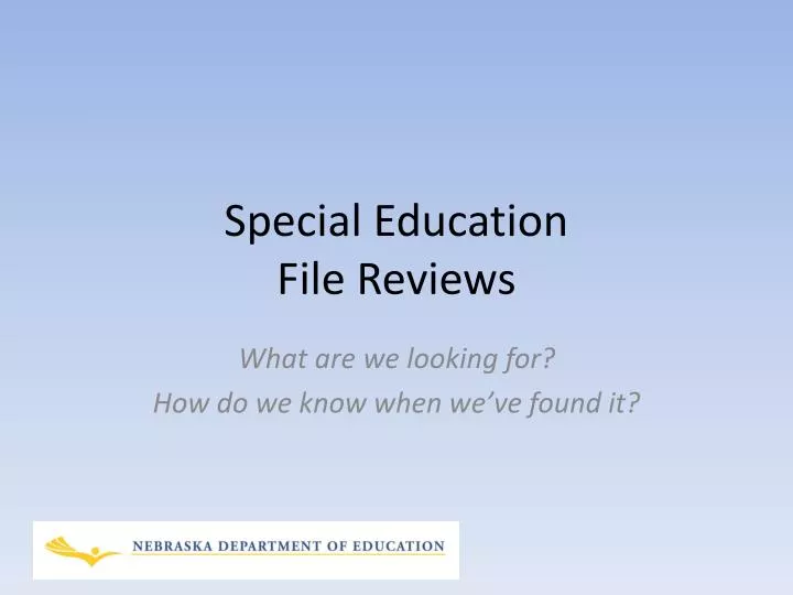 special education file reviews