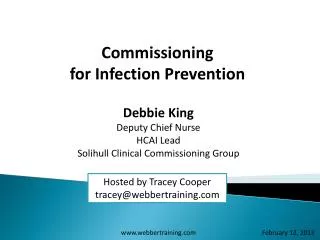 Commissioning for Infection Prevention