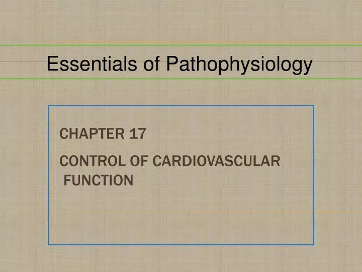 chapter 17 control of cardiovascular function