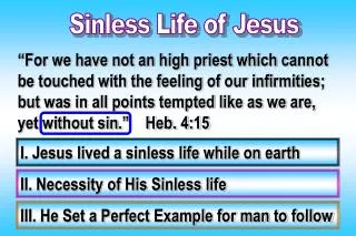 Sinless Life of Jesus