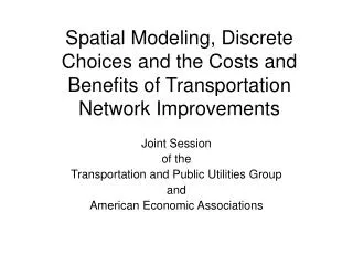 Joint Session of the Transportation and Public Utilities Group and