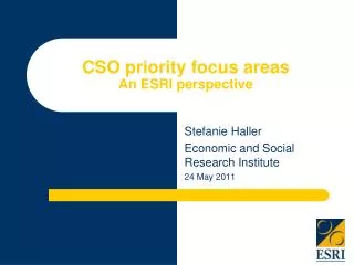 CSO priority focus areas An ESRI perspective