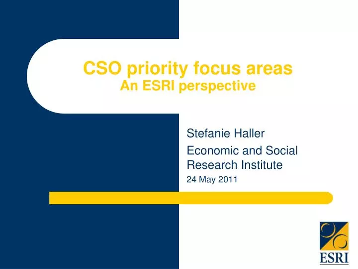 cso priority focus areas an esri perspective