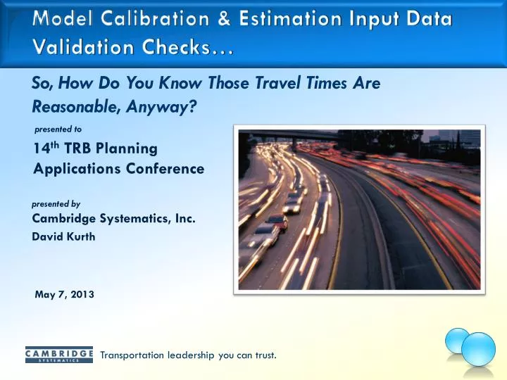 model calibration estimation input data validation checks