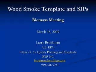 Wood Smoke Template and SIPs