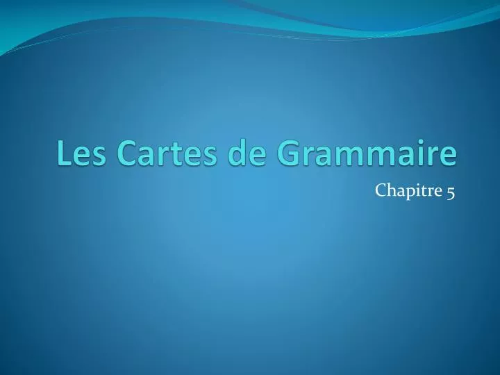 les cartes de grammaire