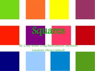 Squares By: Cody Ward, Craig Bartelsmeyer, Michaela Lunsford, Olivia Caldwell