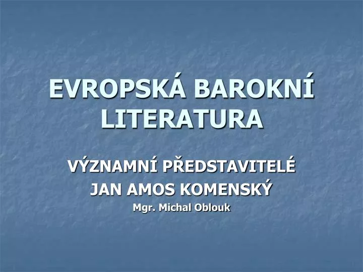 evropsk barokn literatura