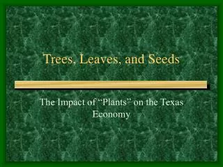 Trees, Leaves, and Seeds