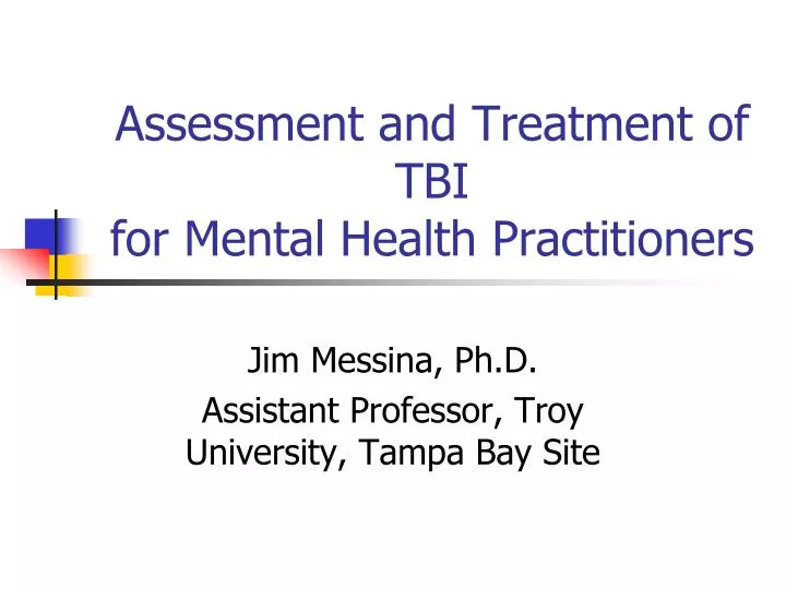 assessment and treatment of tbi for mental health practitioners