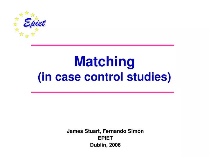 matching in case control studies